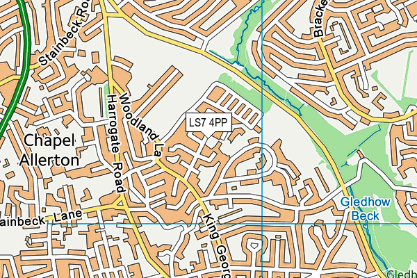 LS7 4PP map - OS VectorMap District (Ordnance Survey)