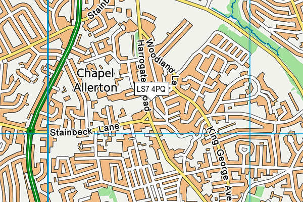 LS7 4PQ map - OS VectorMap District (Ordnance Survey)