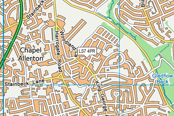 LS7 4PR map - OS VectorMap District (Ordnance Survey)