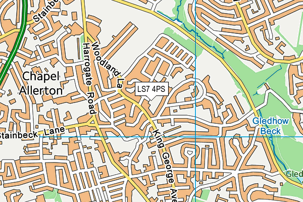 LS7 4PS map - OS VectorMap District (Ordnance Survey)