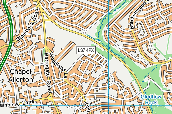 LS7 4PX map - OS VectorMap District (Ordnance Survey)