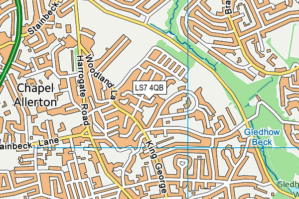 LS7 4QB map - OS VectorMap District (Ordnance Survey)
