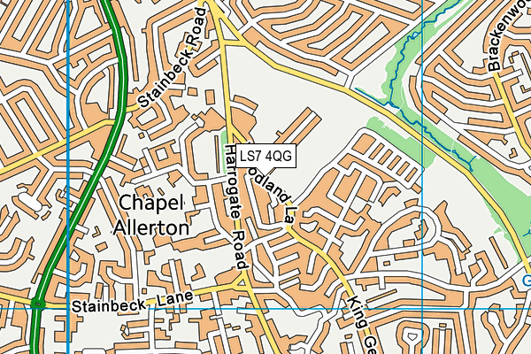 LS7 4QG map - OS VectorMap District (Ordnance Survey)