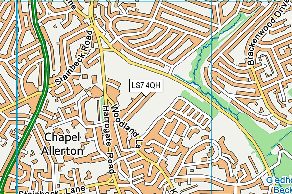 LS7 4QH map - OS VectorMap District (Ordnance Survey)