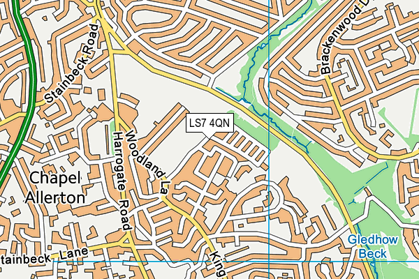 LS7 4QN map - OS VectorMap District (Ordnance Survey)