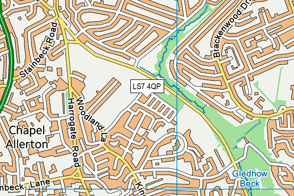 LS7 4QP map - OS VectorMap District (Ordnance Survey)