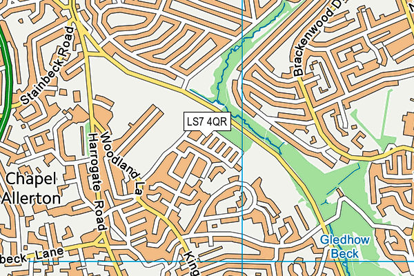 LS7 4QR map - OS VectorMap District (Ordnance Survey)