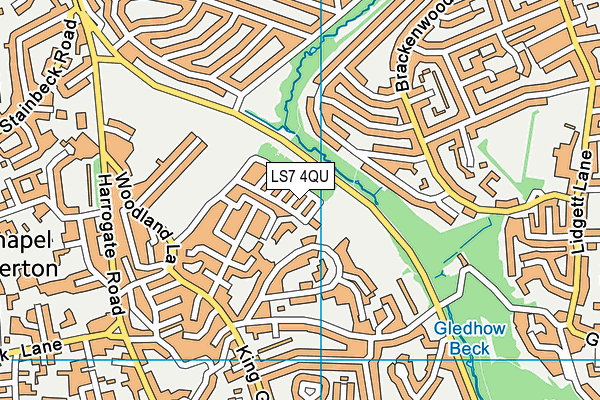 LS7 4QU map - OS VectorMap District (Ordnance Survey)