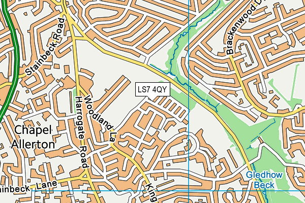 LS7 4QY map - OS VectorMap District (Ordnance Survey)