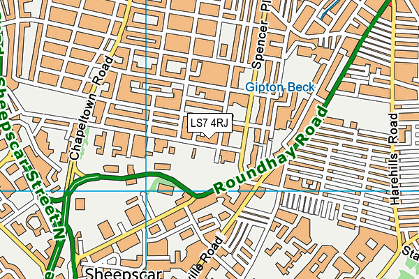 LS7 4RJ map - OS VectorMap District (Ordnance Survey)