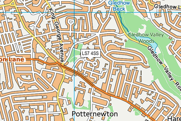 LS7 4SS map - OS VectorMap District (Ordnance Survey)