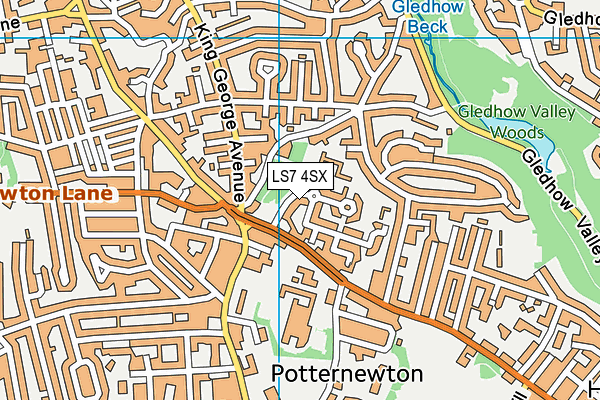 LS7 4SX map - OS VectorMap District (Ordnance Survey)