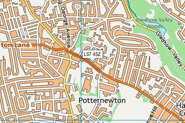 LS7 4SZ map - OS VectorMap District (Ordnance Survey)