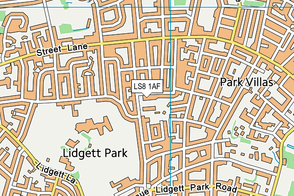 LS8 1AF map - OS VectorMap District (Ordnance Survey)