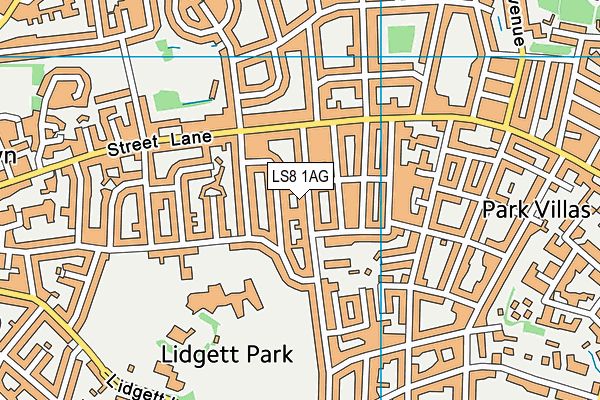 LS8 1AG map - OS VectorMap District (Ordnance Survey)