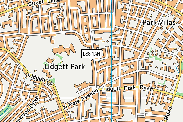 LS8 1AH map - OS VectorMap District (Ordnance Survey)