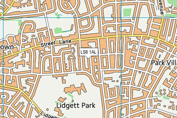 LS8 1AL map - OS VectorMap District (Ordnance Survey)