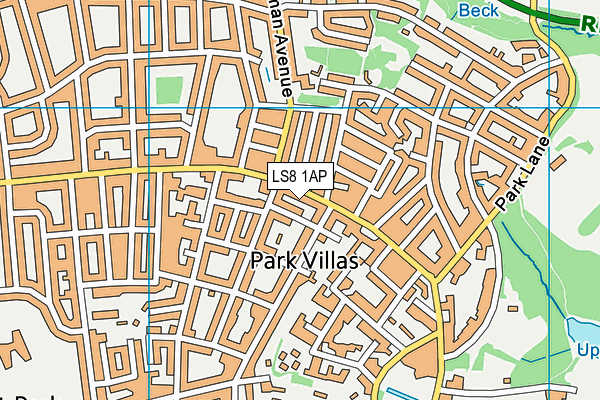 LS8 1AP map - OS VectorMap District (Ordnance Survey)