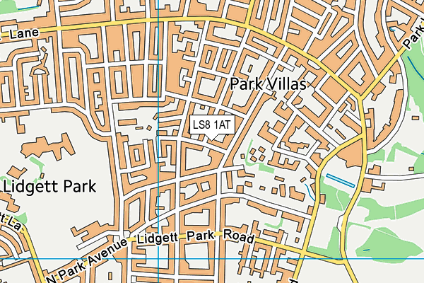 LS8 1AT map - OS VectorMap District (Ordnance Survey)