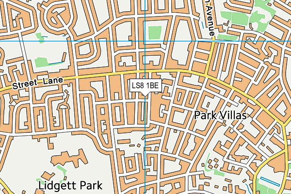 LS8 1BE map - OS VectorMap District (Ordnance Survey)