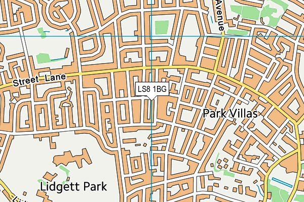 LS8 1BG map - OS VectorMap District (Ordnance Survey)