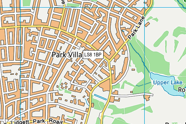 LS8 1BP map - OS VectorMap District (Ordnance Survey)