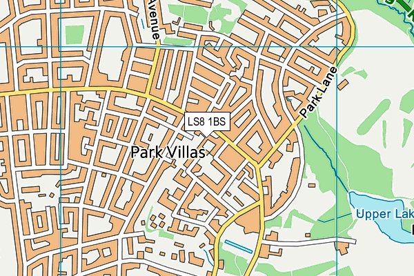 LS8 1BS map - OS VectorMap District (Ordnance Survey)