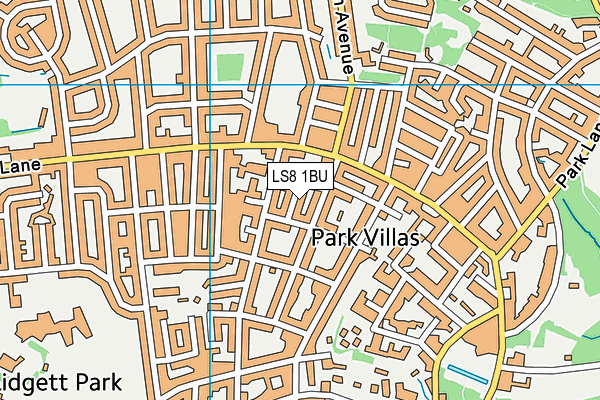 LS8 1BU map - OS VectorMap District (Ordnance Survey)