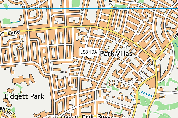 LS8 1DA map - OS VectorMap District (Ordnance Survey)