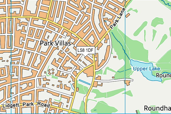 LS8 1DF map - OS VectorMap District (Ordnance Survey)