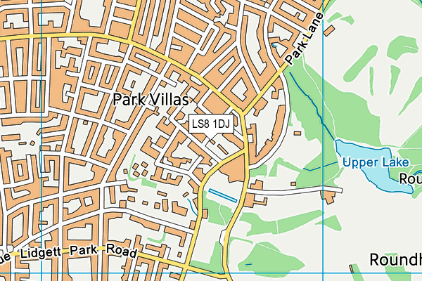 LS8 1DJ map - OS VectorMap District (Ordnance Survey)