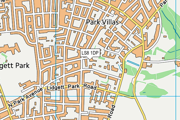 LS8 1DP map - OS VectorMap District (Ordnance Survey)