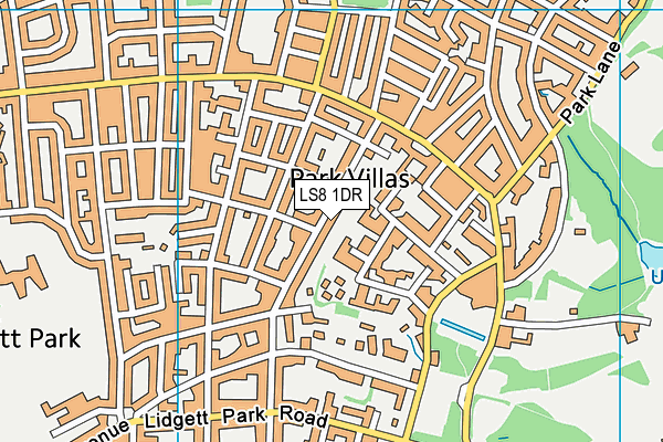 LS8 1DR map - OS VectorMap District (Ordnance Survey)