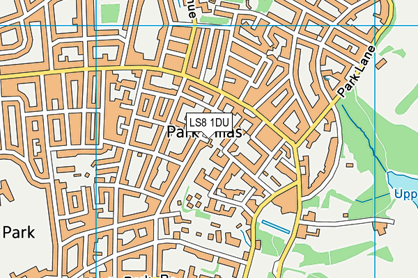 LS8 1DU map - OS VectorMap District (Ordnance Survey)