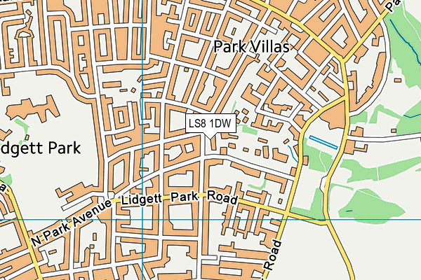 LS8 1DW map - OS VectorMap District (Ordnance Survey)