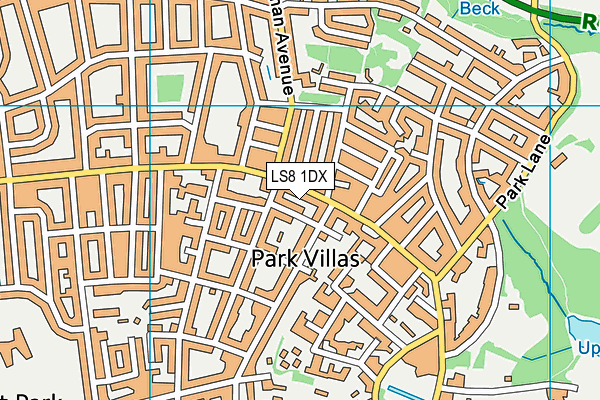 LS8 1DX map - OS VectorMap District (Ordnance Survey)