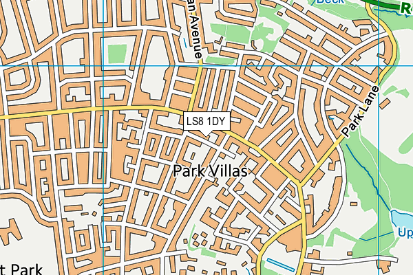 LS8 1DY map - OS VectorMap District (Ordnance Survey)