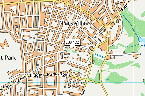 LS8 1DZ map - OS VectorMap District (Ordnance Survey)