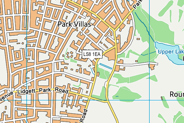 LS8 1EA map - OS VectorMap District (Ordnance Survey)