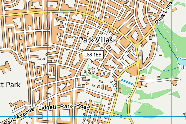 LS8 1EB map - OS VectorMap District (Ordnance Survey)