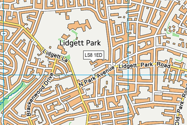 LS8 1ED map - OS VectorMap District (Ordnance Survey)