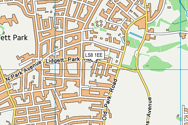 LS8 1EE map - OS VectorMap District (Ordnance Survey)