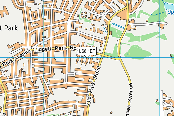 LS8 1EF map - OS VectorMap District (Ordnance Survey)