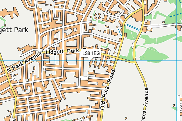 LS8 1EG map - OS VectorMap District (Ordnance Survey)