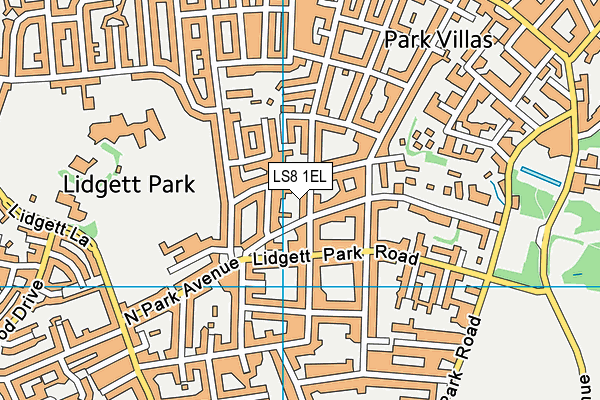 LS8 1EL map - OS VectorMap District (Ordnance Survey)
