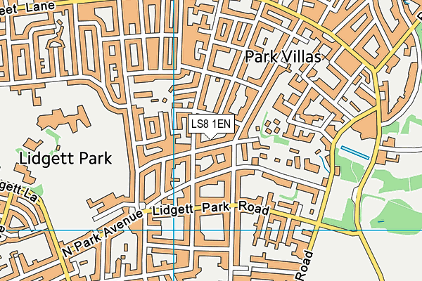 LS8 1EN map - OS VectorMap District (Ordnance Survey)