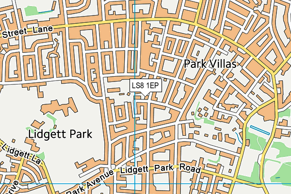 LS8 1EP map - OS VectorMap District (Ordnance Survey)