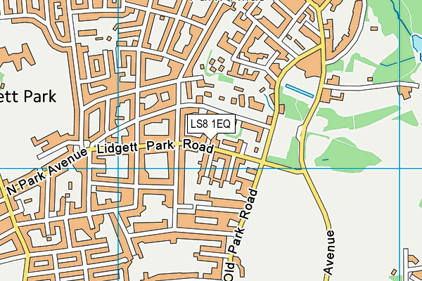 LS8 1EQ map - OS VectorMap District (Ordnance Survey)