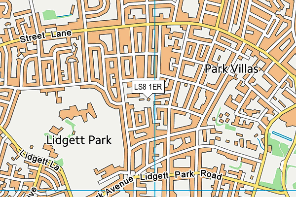 LS8 1ER map - OS VectorMap District (Ordnance Survey)