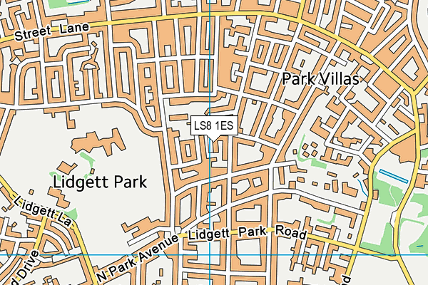 LS8 1ES map - OS VectorMap District (Ordnance Survey)